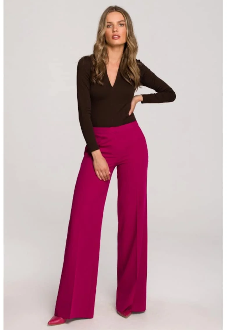 Pantaloni eleganti, evazata,  Rosu