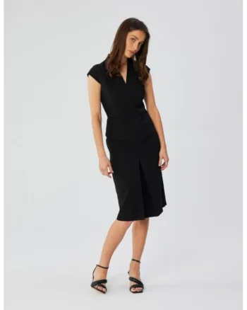 Rochie creion cu decolteu in V,, Negru