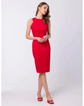 Rochie dreapta fara maneci,, Rosu