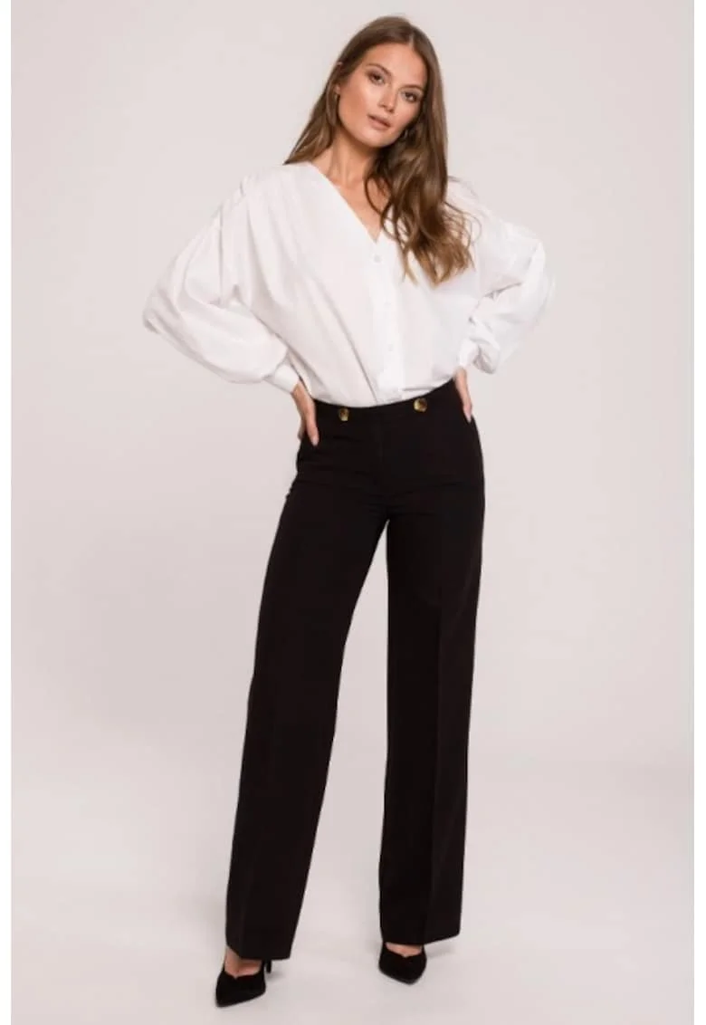 Pantaloni cu croiala dreapta,, Negru