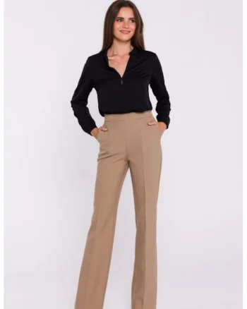 Pantaloni drepti cu talie inalta,