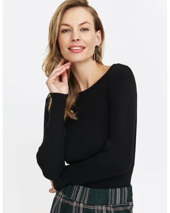 Bluza striata uni, Negru