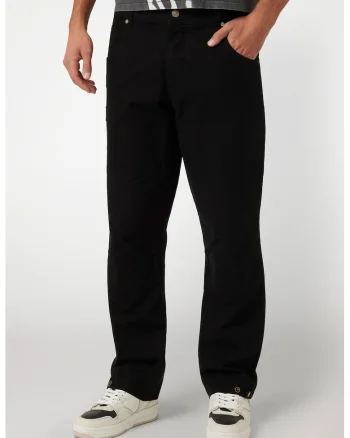 Pantaloni din amestec de bumbac cu buzunare laterale, Negru