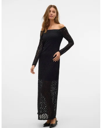 Rochie lunga din dantela, Negru