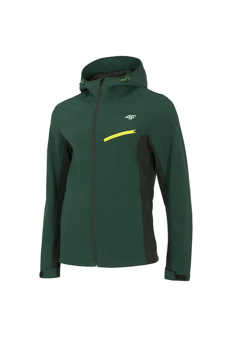 Jacheta sport barbati  model H4Z20-SFM002, impermeabila, cu gluga, poliester-elastan, verde,
