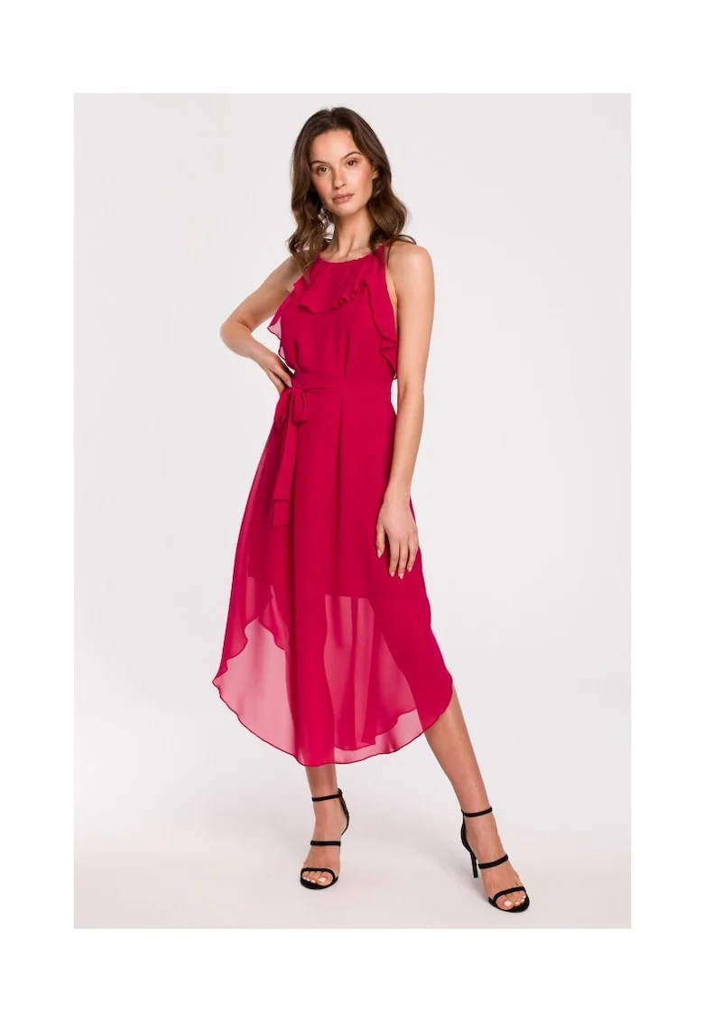 Rochie Dama, Poliester/Bumbac, Fucsia