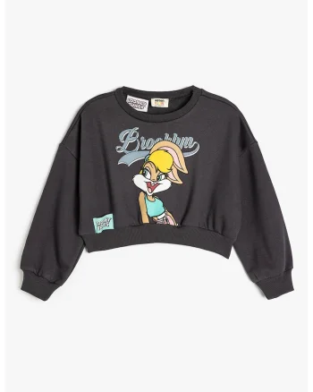 Bluza de trening cu imprimeu cu Lola Bunny, Negru/Maro deschis