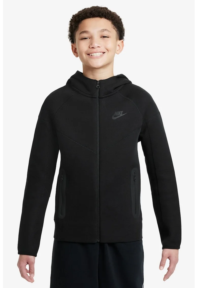 Hanorac cu maneci raglan Tech, Onyx Black