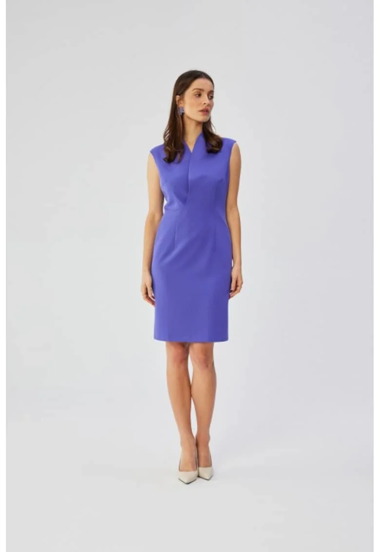 Rochie midi cu decolteu cache-coeur,  Violet, Violet