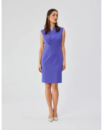 Rochie midi cu decolteu cache-coeur,  Violet, Violet
