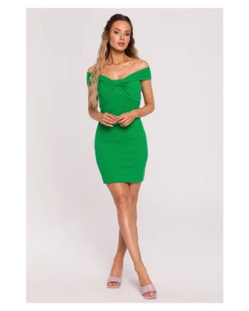 Rochie mini Bumbac, Crem, Verde