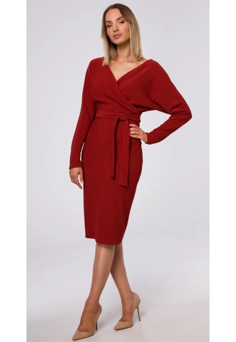 Rochie, Poliester / Elastan, Galben, Rosu