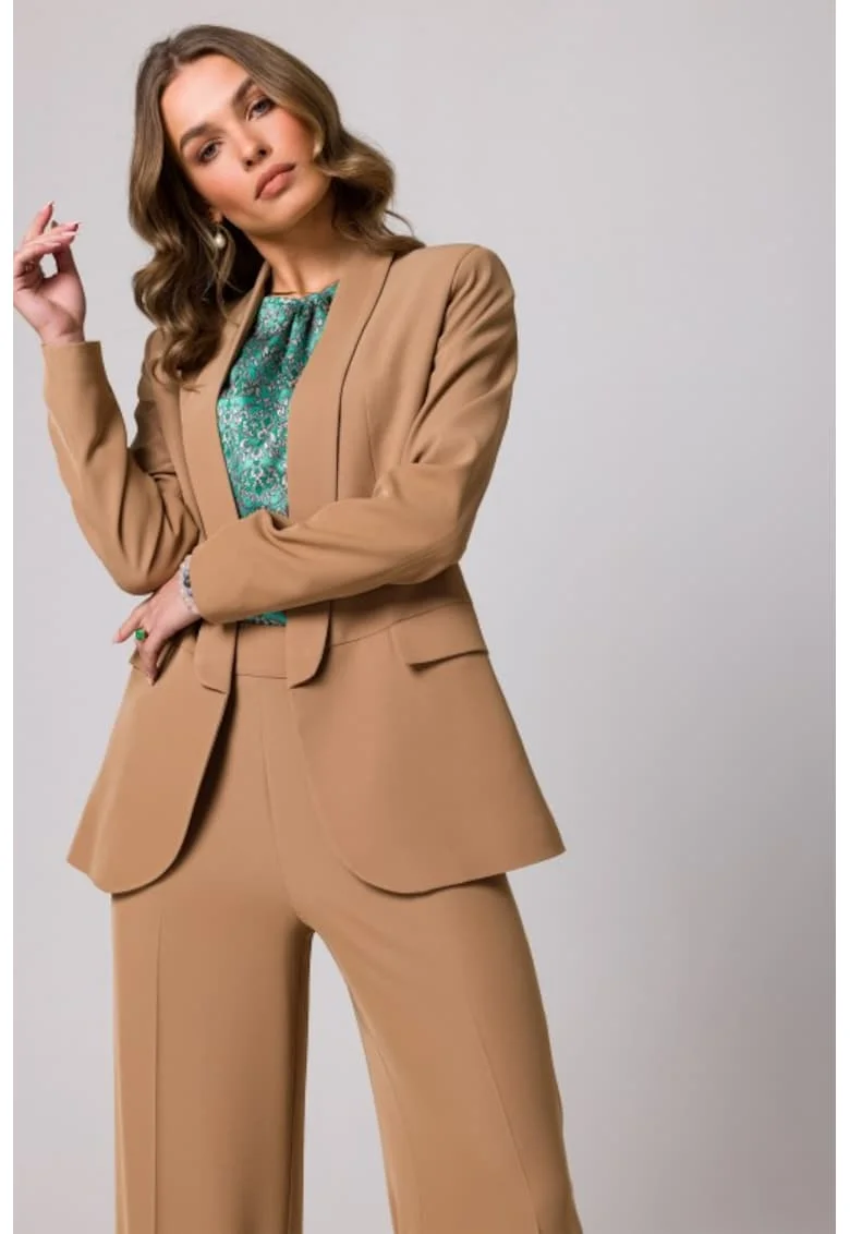 Sacou elegant, fara inchidere,  Bej
