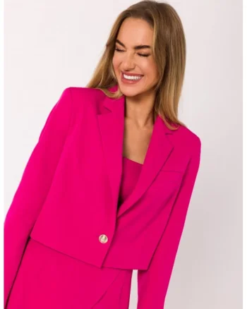 Sacou scurt, inchis cu nasture,  Fucsia