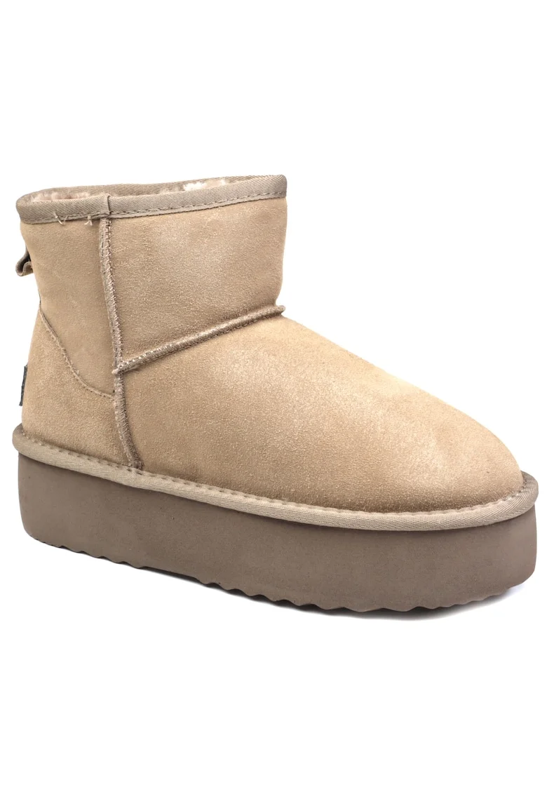 Ghete dama talpa groasa I1251 negru velur,, Bej