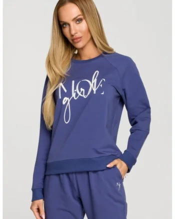 Bluza sport cu broderie,  Albastru