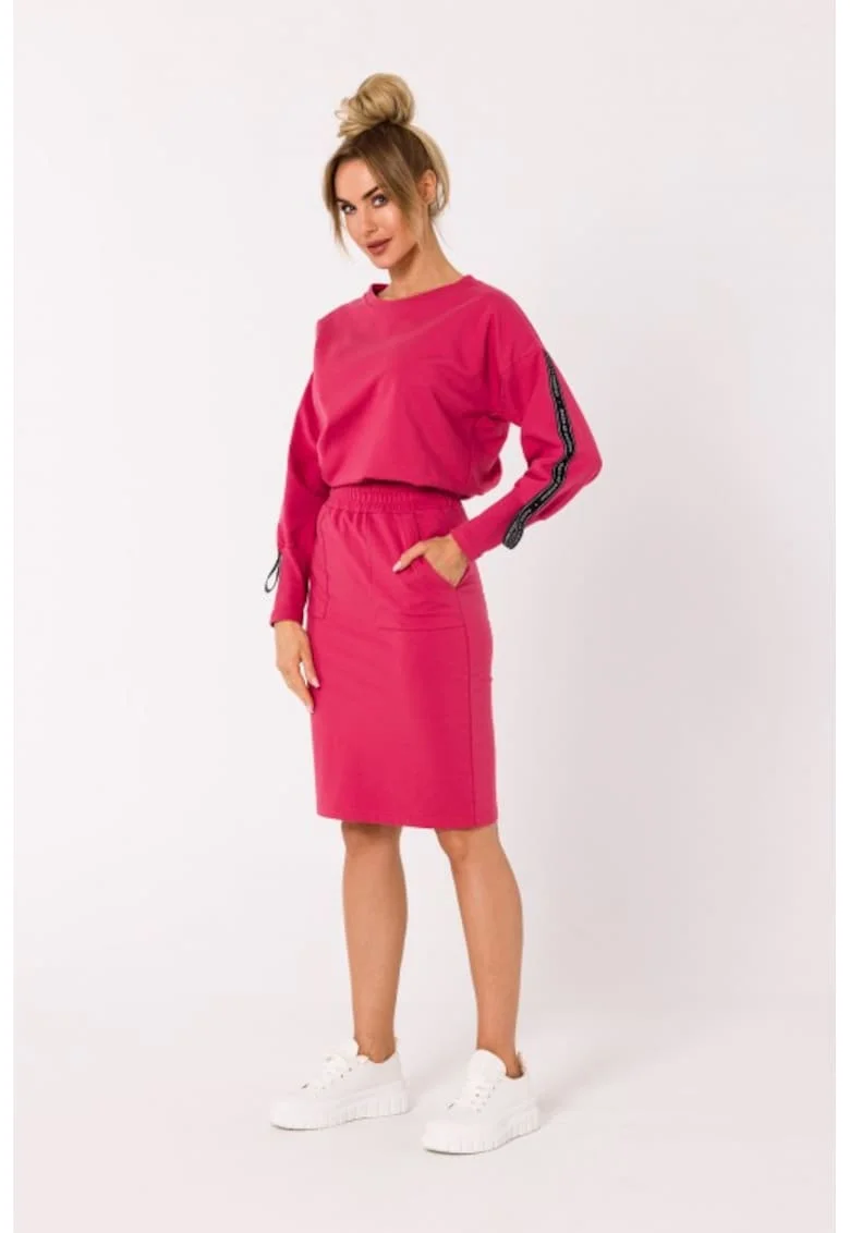 Fusta sport mulata, midi,, Roz