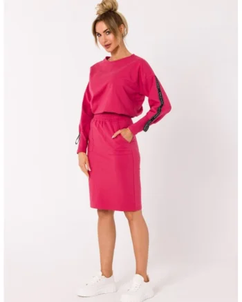 Fusta sport mulata, midi,, Roz