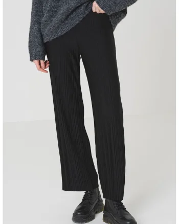 Pantaloni drepti cu pliuri, Negru