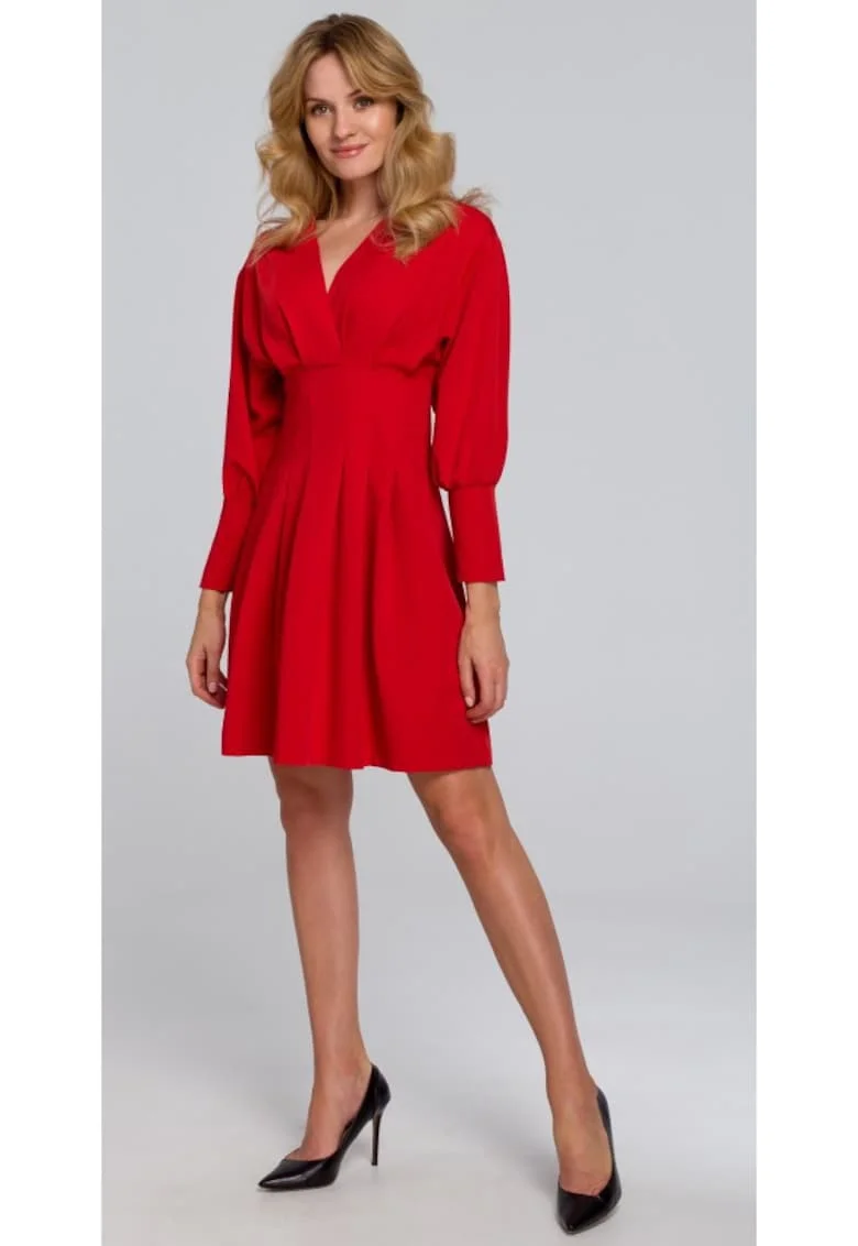 Rochie kimono,  Poliester, Rosu