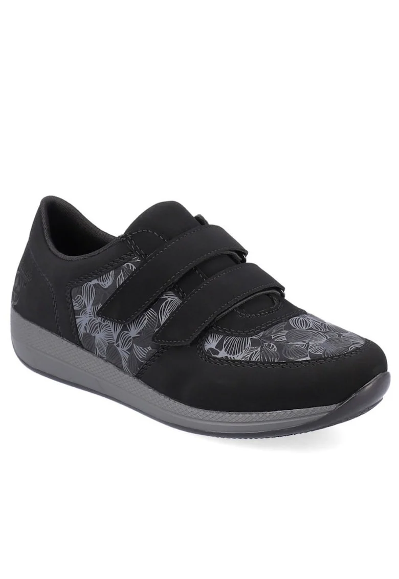 Pantofi atletici de damă Rieker, negri, cu velcro, N1168-00