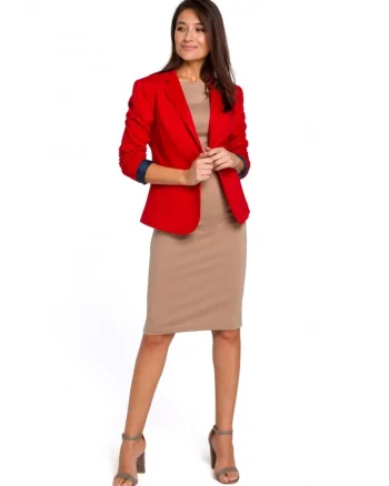 Sacou dama, Style, Poliester/Bumbac, Rosu