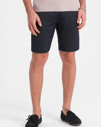 Pantaloni scurti chino  OM-SRCS-0128, Pentru barbati, Albastru inchis