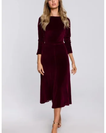 Rochie, Bumbac/Poliester, Verde, Rosu