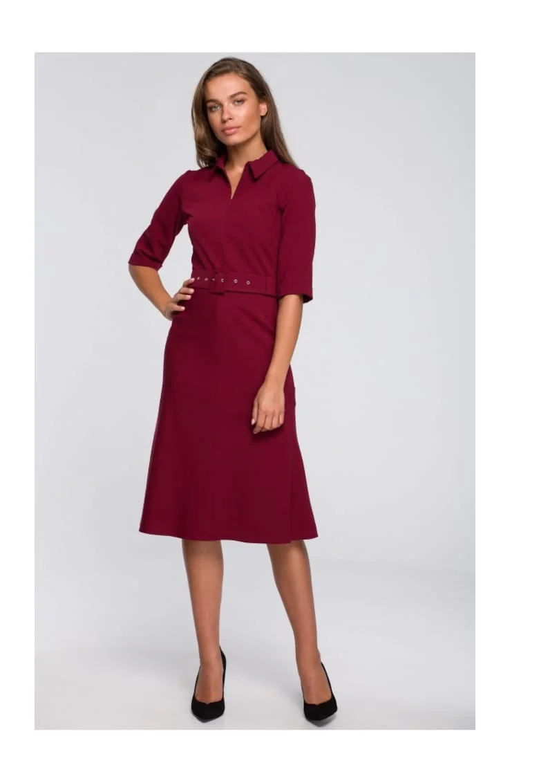 Rochie cu curea, Style, Poliester, Verde, Violet