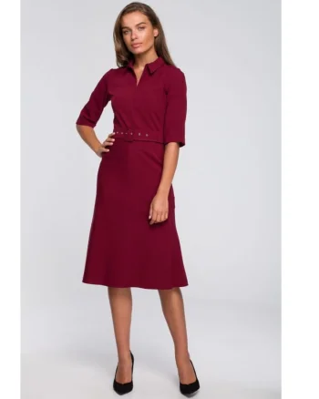 Rochie cu curea, Style, Poliester, Verde, Violet