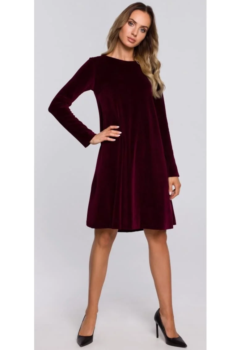 Rochie,  Bumbac / Poliester, Verde, Visiniu