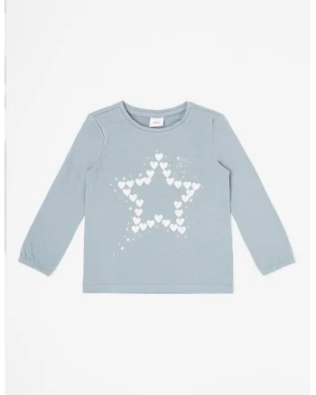 Bluza lejera de bumbac, Albastru prafuit