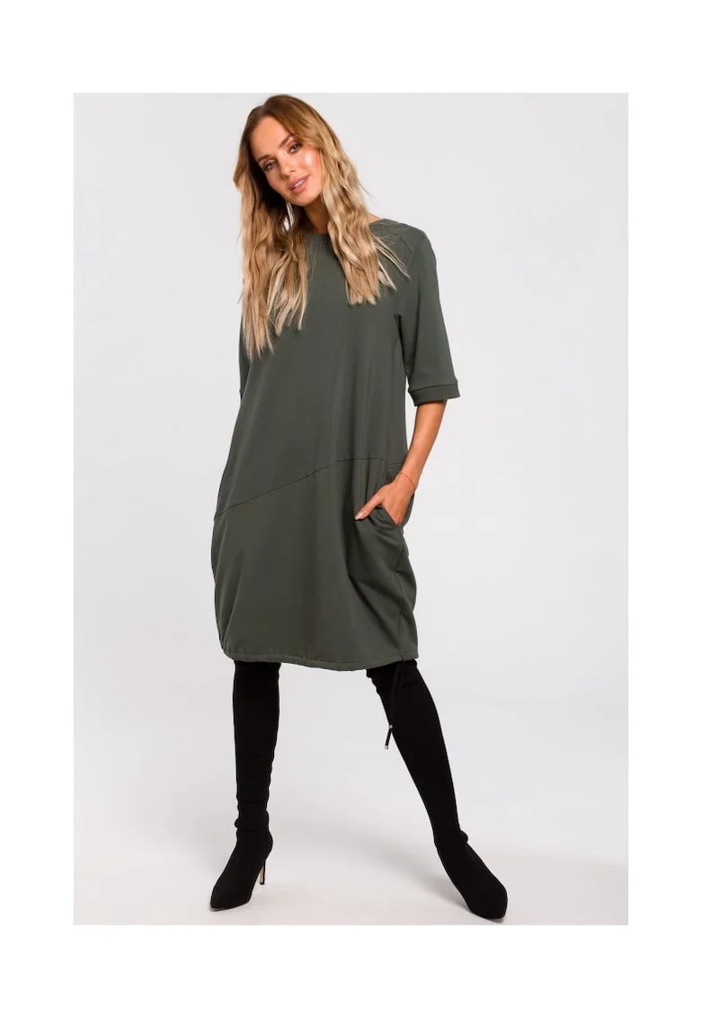 Rochie de dama, Bumbac, Elastan, Verde militar, Kaki inchis