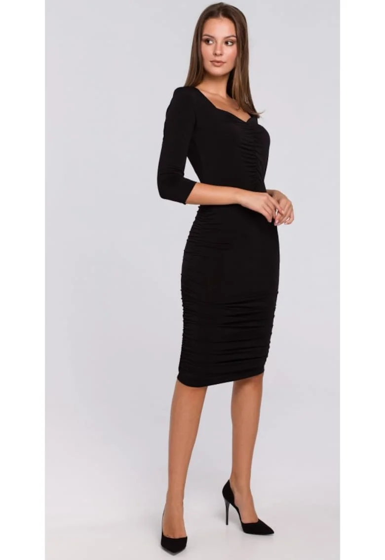 Rochie cu pliuri2, Negru