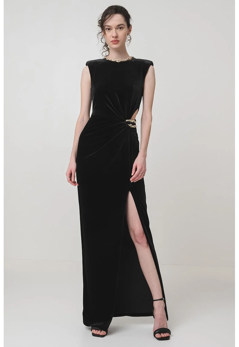 Rochie cu lant la decolteu Elegant, Negru