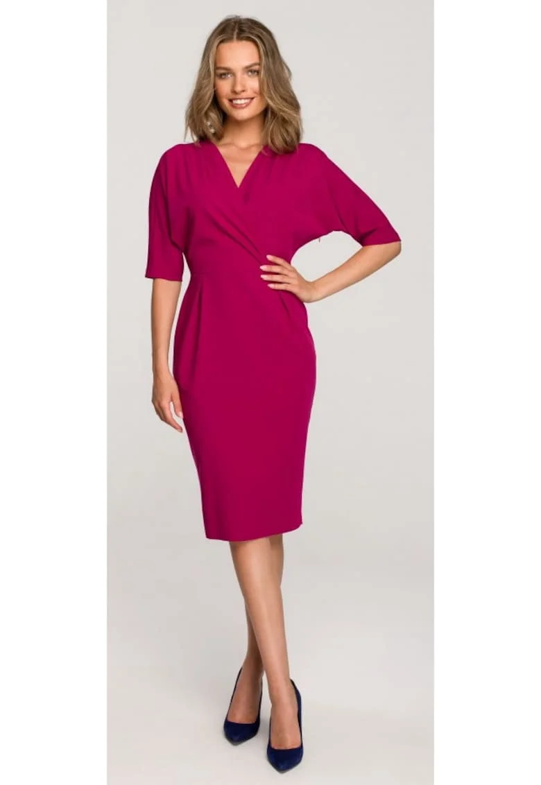 Rochie cu decolteu plic2, Pruna