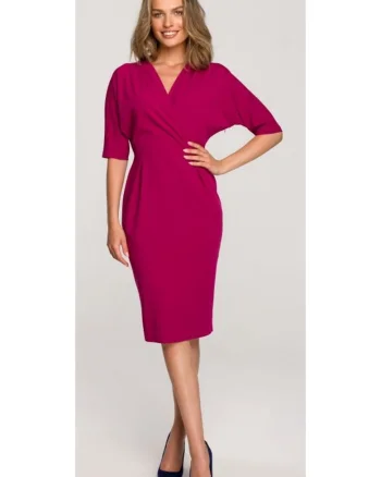 Rochie cu decolteu plic2, Pruna