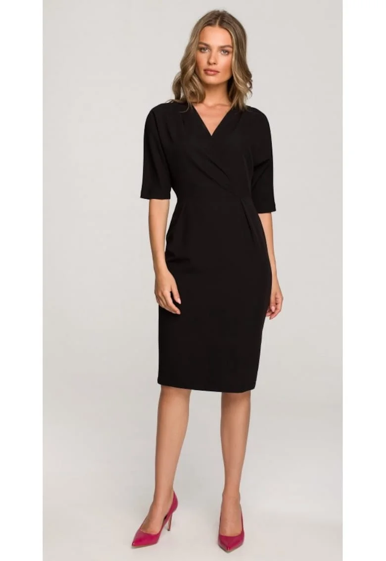 Rochie cu decolteu plic2, Negru