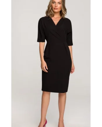 Rochie cu decolteu plic2, Negru