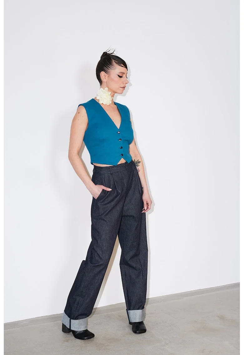 Pantaloni drepti cu talie inalta Unstoppable Explorer, Albastru ultramarin