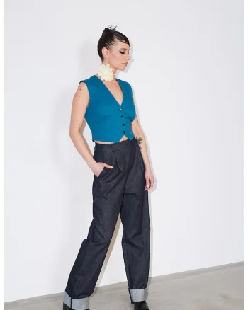 Pantaloni drepti cu talie inalta Unstoppable Explorer, Albastru ultramarin
