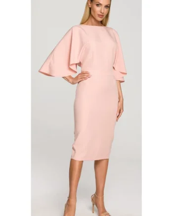 Rochie creion cu maneci largi - verde luxuriant, Albastru