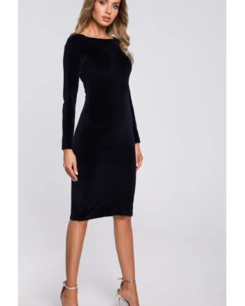 Rochie creion din velur, Albastru