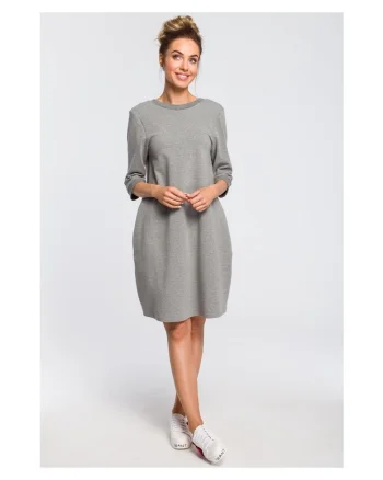 Rochie de trening cu decolteu la spate - albastru marin, Gri