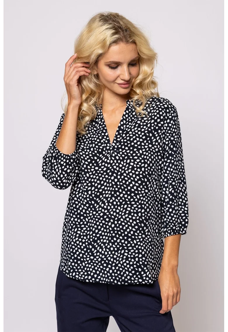 Bluza cu model Rubaw, Alb/Negru