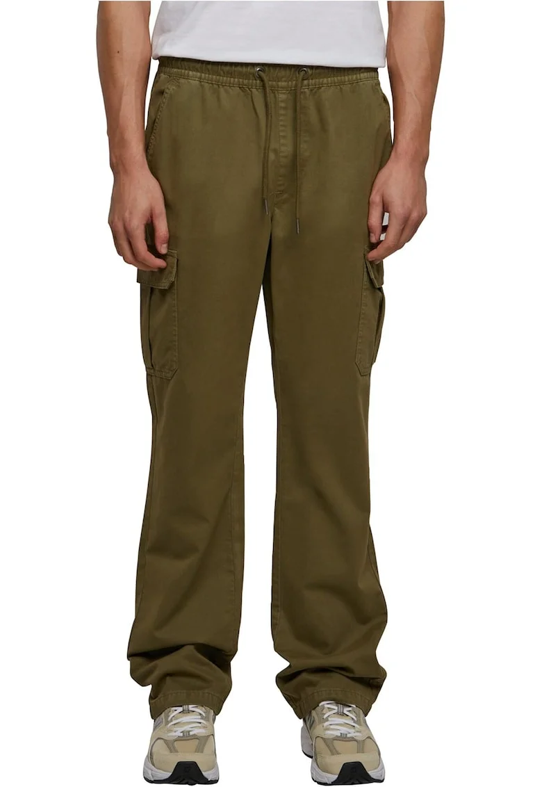 Pantaloni baggy cu snur de ajustare, Verde masliniu