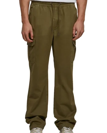 Pantaloni baggy cu snur de ajustare, Verde masliniu