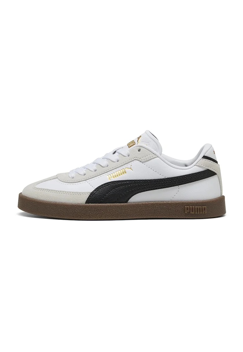 Pantofi sport Club II Era cu detalii din piele intoarsa, Alb/Negru
