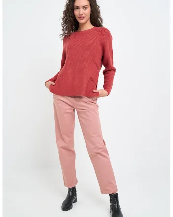Pulover cu maneci raglan, Coral