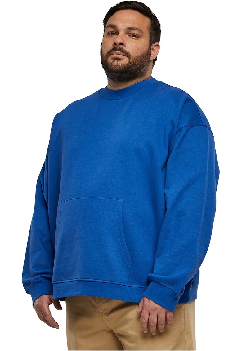 Bluza de trening din bumbac organic cu buzunar kangaroo, Albastru royal